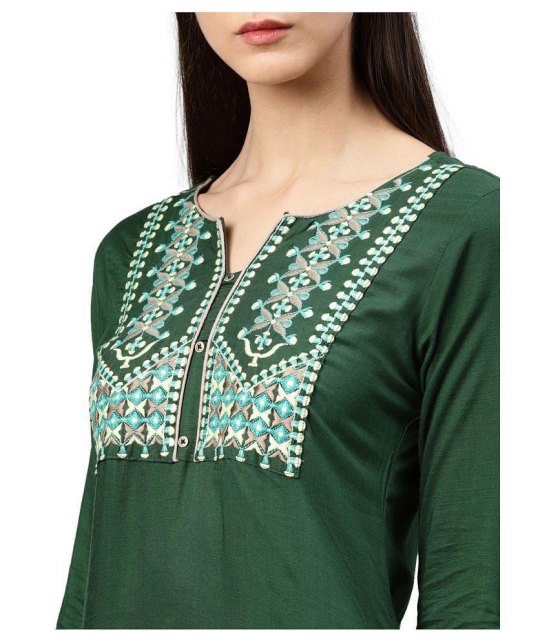 Alena - Green Rayon Women's Straight Kurti - L