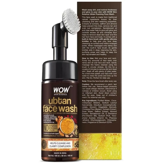 Ubtan Face Wash for Tan Removal & Facial Cleansing 150 ML (Face wash with built-in-brush)