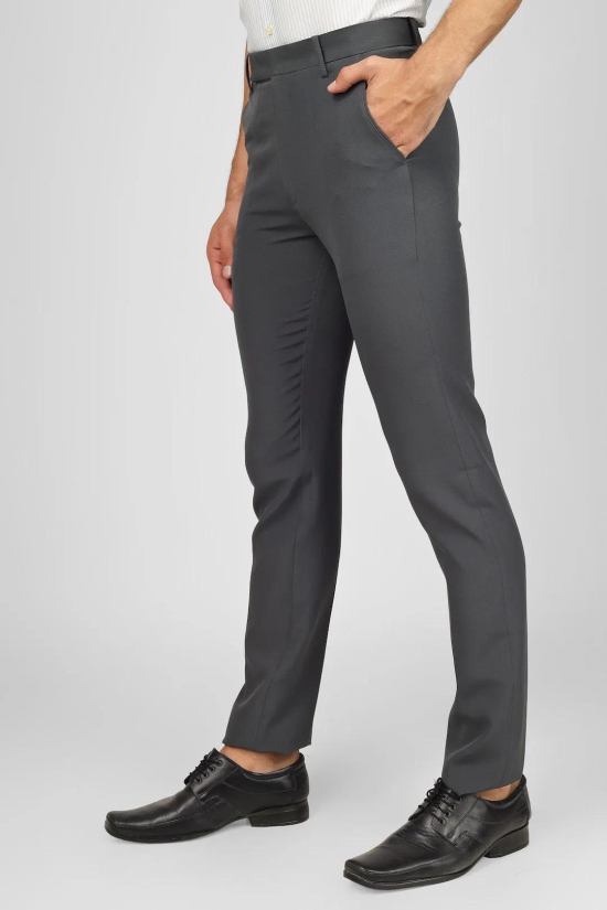 Grey Lycra Formal Men Trousers-34