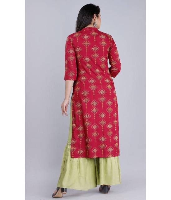 MAUKA - Maroon Straight Rayon Women''s Stitched Salwar Suit ( Pack of 1 ) - None