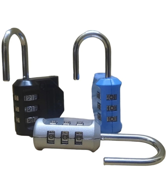 3 pc set 3 Digit  Long Hook Padlock/Combination Lock