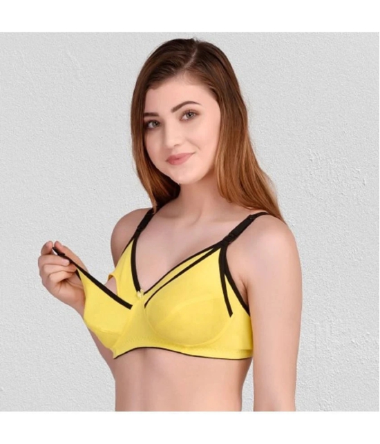 Desiprime - Yellow Cotton Solid Womens Maternity Bra ( Pack of 1 ) - 38B