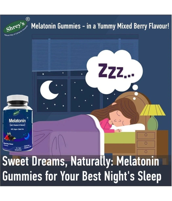 Shreys Melatonin Gummies with L-Theanine & B Vitamins 30 no.s MIXED BERRY Minerals Softgel