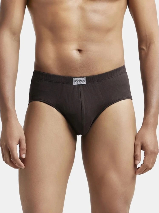 Jockey 8035 Men Super Combed Cotton Solid Poco Brief - Brown (Pack of 3) - None