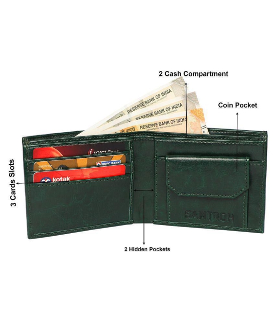 samtroh PU Green Casual Regular Wallet