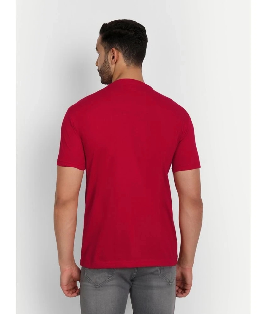 Zeffit - Red Cotton Blend Regular Fit Mens T-Shirt ( Pack of 1 ) - None