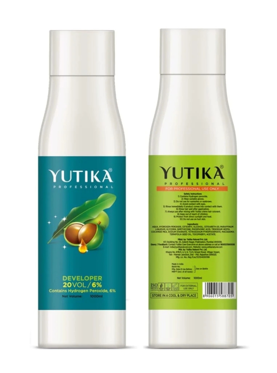 Yuthika Professional Blonder Powder 500g with Hair Color Developer 20 Volume (6%) 1000ml