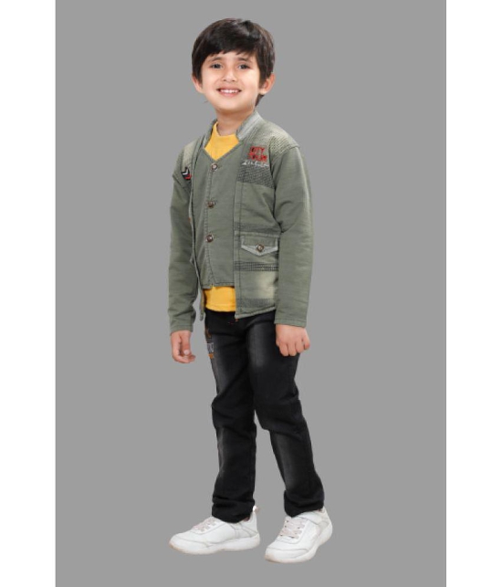 DKGF Fashion - Green Cotton Blend Boys Shirt & Pants ( Pack of 1 ) - None