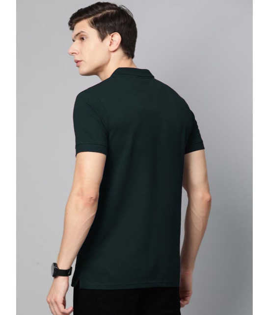 ADORATE Cotton Blend Regular Fit Solid Half Sleeves Mens Polo T Shirt - Dark Green ( Pack of 1 ) - None