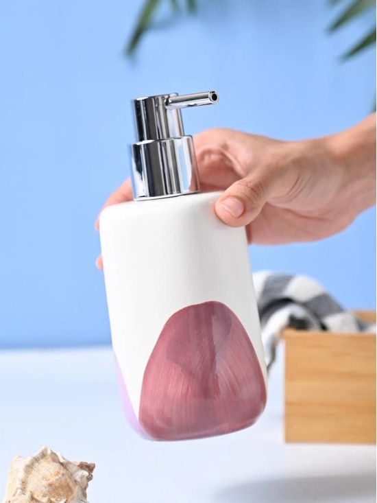 VON CASA Off White & Asymmetric Soap Dispenser - 360mL