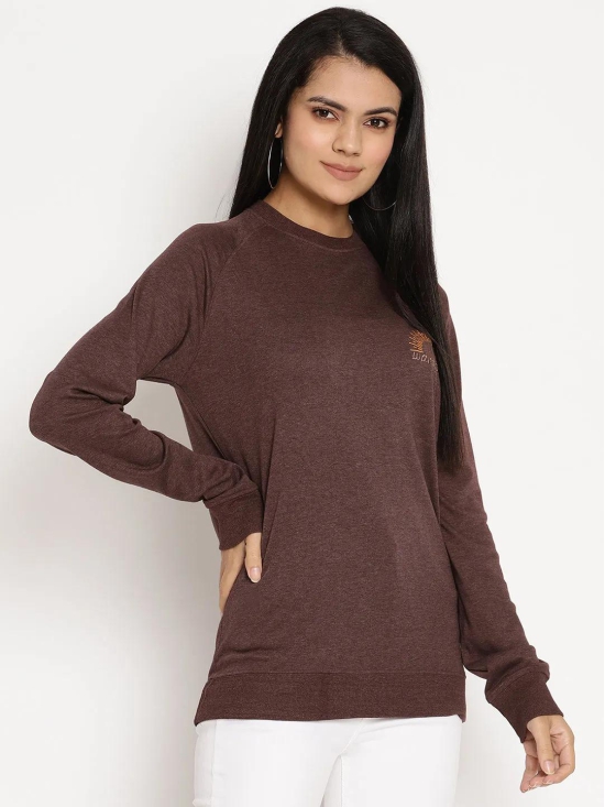 Women Wanderer Burgundy Solid Sweatshirt-L