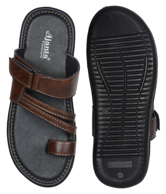 Ajanta Brown Flip Flops - None