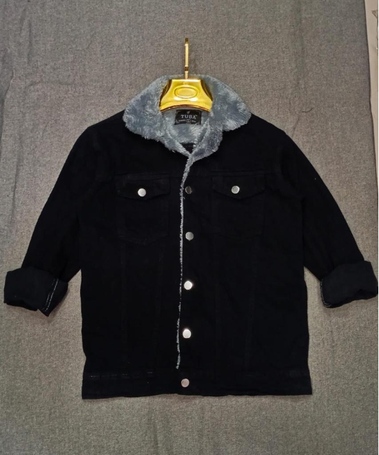 Lined Denim Jacket - Fur Collar Fleece Winter Sherpa Western Cowboy Coat, Multi-Pocket Tooling Thicken Trucker Jeans Outwear, Button Down Long Sleeve Plus Size