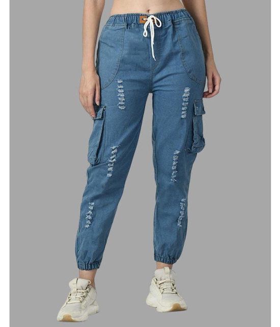 DKGF Fashion - Light Blue Denim Jogger Women''s Jeans ( Pack of 1 ) - None