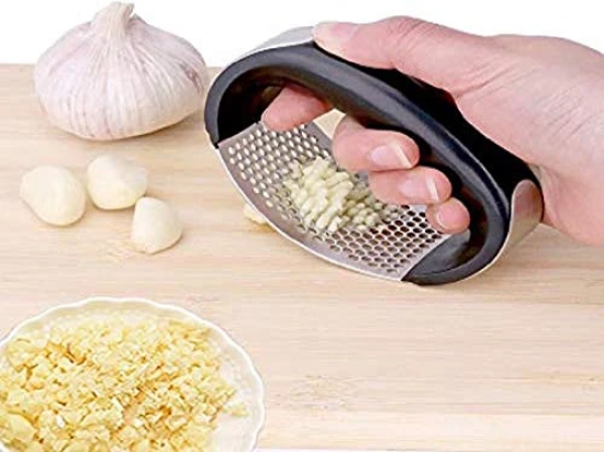 Magnusdeal Garlic Press, Stainless Steel Garlic Mincer Rocker Garlic Peeler Set, Professional Grade, Dishwasher Safe, Rustproof