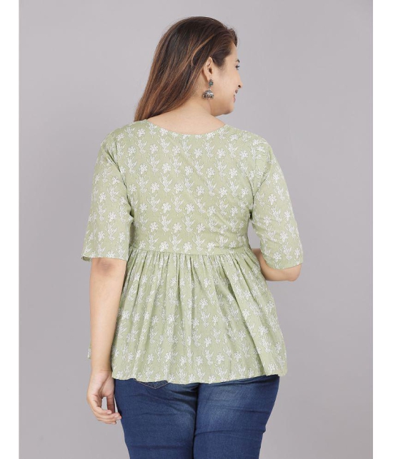 JC4U - Green Cotton Womens Peplum Top ( Pack of 1 ) - None