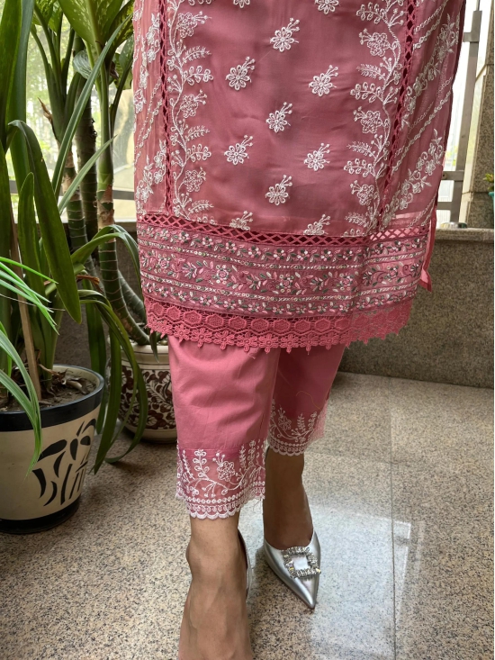 SAANJH PINK STRAIGHT SUIT-XL