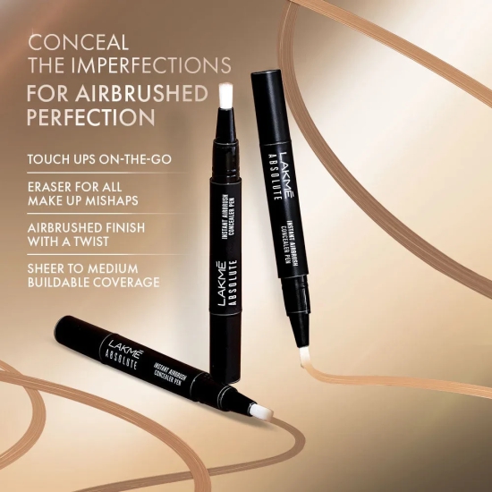 Lakme Absolute Instant Airbrush Concealer Pen - 1.8g-Walnut