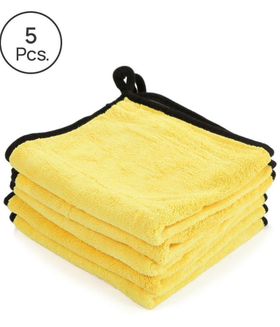 HOMETALES - Multicolor 600 GSM Microfiber Car & Bike Cleaning Cloth For Automobile Car accessories ( Pack of 5 )