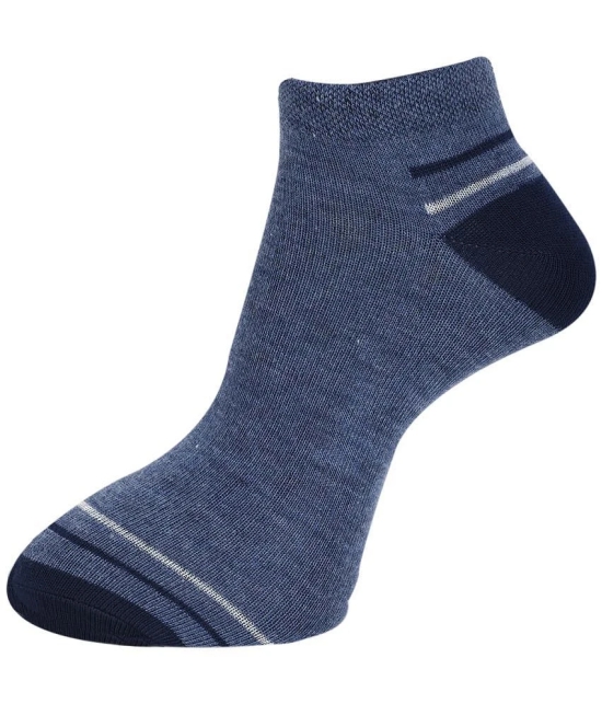 Dollar Cotton Blend Mens Colorblock Blue Ankle Length Socks ( Pack of 3 ) - Blue