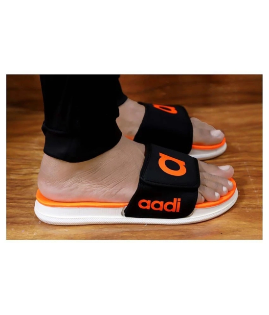 Aadi Orange Leather Slippers - None