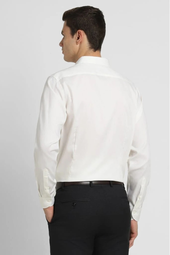 Men White Slim Fit Formal Full Sleeves Formal Shirt