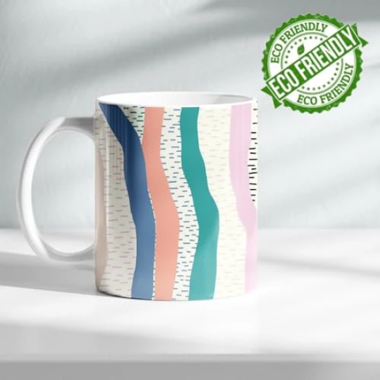 ForVano Beautiful Seamless Mug with Aesthetic Dark Blue Pattern