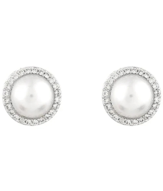 gilher White Stud Earrings ( Pack of 1 ) - White