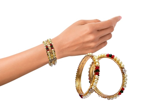 Red Green Diamond Bangles