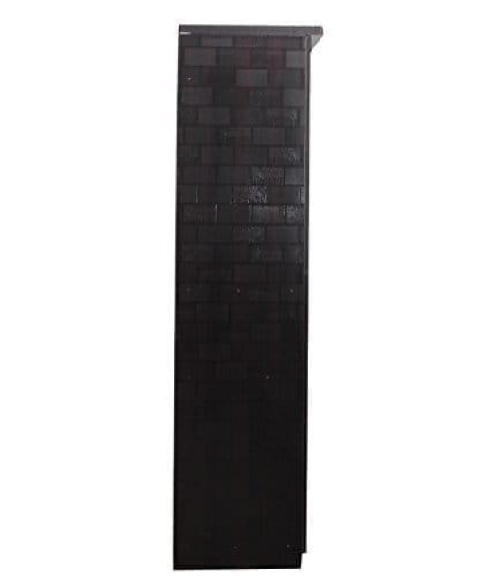 Wood 2 Door Brick Textured Wardrobe with Mirror