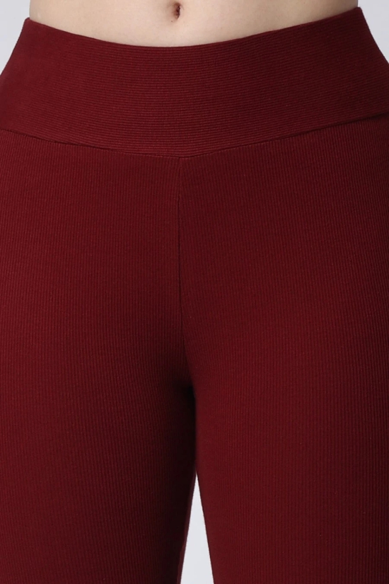 Womens Maroon Gym High Waist Leggings-XL / Maroon