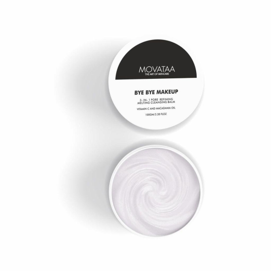 Movataa Bye Bye Makeup 3-IN-1 Cleansing Balm - Gentle Cleansing Balm For Face - Makeup Remover Balm Enriched With Vitamin E - For Normal, Dry, Combination Skin