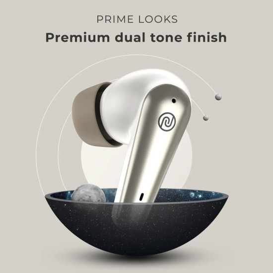 Noise Buds X Prime in-Ear Truly Wireless Earbuds with 120H of Playtime, Quad Mic with ENC, Instacharge (10 min = 200 min),Premium Dual Tone Finish, 11mm Driver, BT v5.3 Champagne White