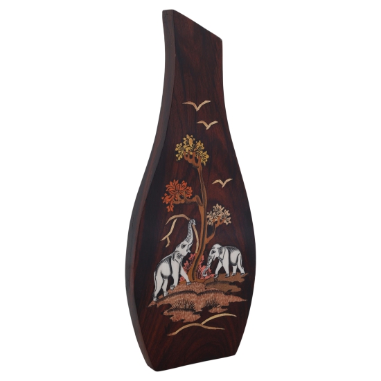 Rosewood Jug Shape Village Girl Panel