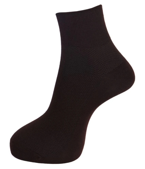 Dollar Socks Brown Casual Ankle Length Socks Pack of 3 - Brown