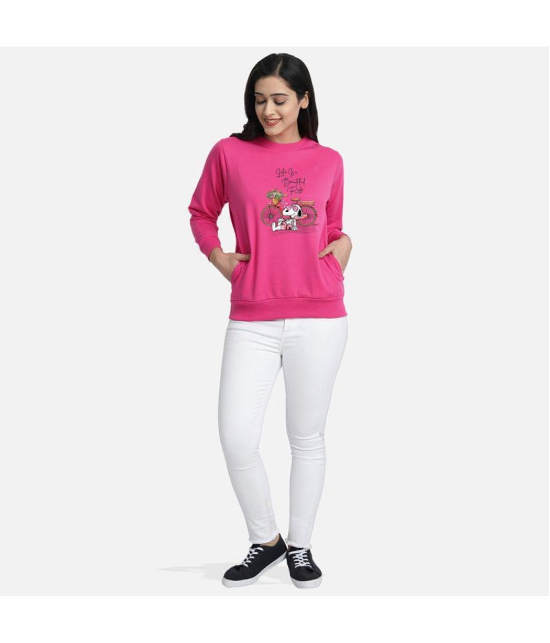 CHOZI Fleece Womens Non Hooded Sweatshirt ( Pink ) - None