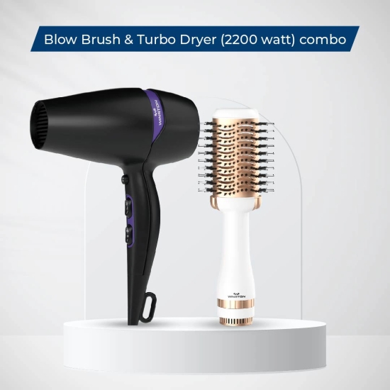 Blow Brush  Turbo Dryer 2200 watt combo-White