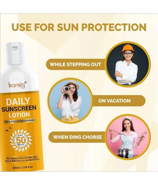 KURAIY SPF 50 PA+++ Sunscreen UV Lotion sunblock 75ML PACK OF 3