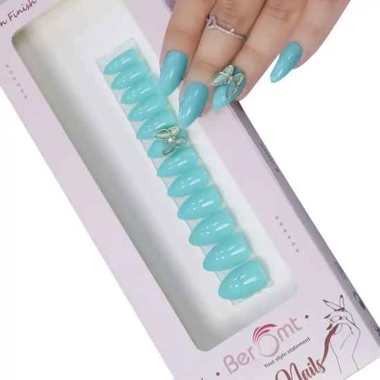 PARTY NAILS BUTTERFLY CHARM (NAIL KIT INCLUDED)-Blue