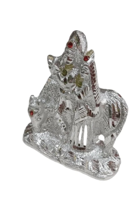 Showpiece Radha Krishna Statue Silver