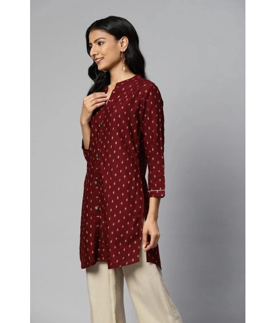 JC4U - Maroon Rayon Womens Straight Kurti ( Pack of 1 ) - None