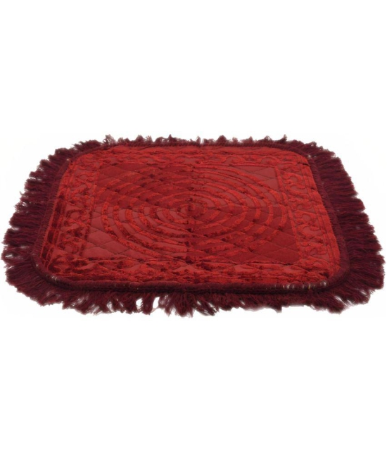 Abhikram Maroon Single Regular Velvet Prayer Mat ( 51 X 51 cm )