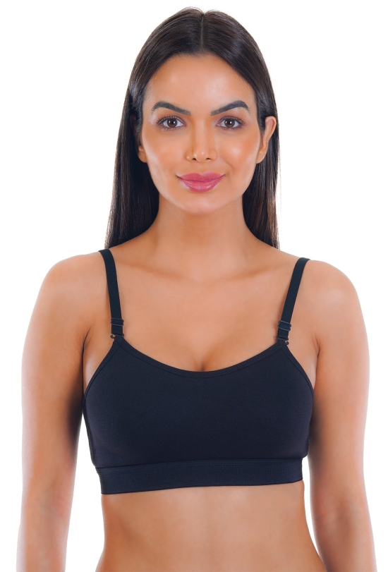 Sona Womens Comfortable Sports Bra 016-XL / BLACK / Cotton