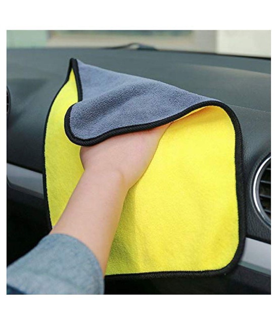 INGENS Microfiber Cloth for Car Cleaning and Detailing, Dual Sided, Extra Thick Plush Microfiber Towel Lint-Free(Pack of 1), Yellow 650 GSM, 40cm x 40cmÂ â?¦