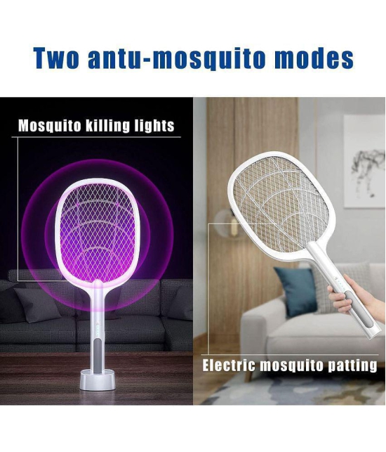 Gatih 2-in-1 Mosquito Racket 1200mAh All Purpose Cleaner Block USB Charging Mosquito Killr Bat with UV Light 1 no.s