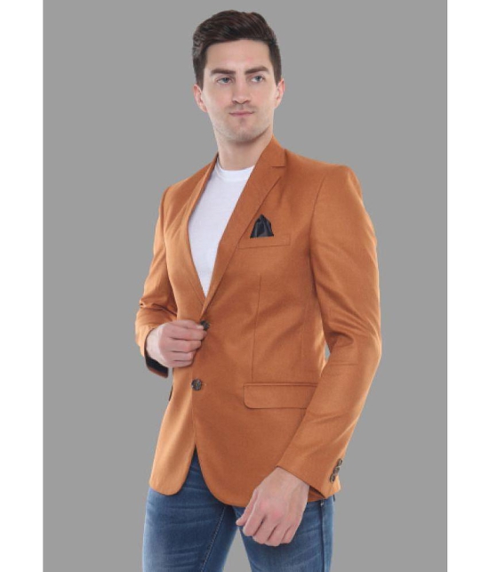 DKGF Fashion - Mustard Polyester Regular Fit Men''s Blazer ( Pack of 1 ) - None