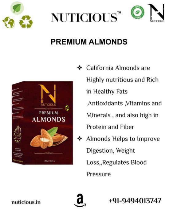 NUTICIOUS Combo Pack (Almonds 250gm+Cashews 250 gm +Salted Pista 250gm)Pack of 3??