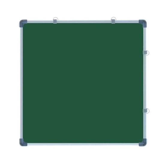 KAVISON Non-Magnetic Double-Sided 2in1 White Board & Green Chalk Board with Accessories Duster & Scale Built Quality with Hanging Hooks