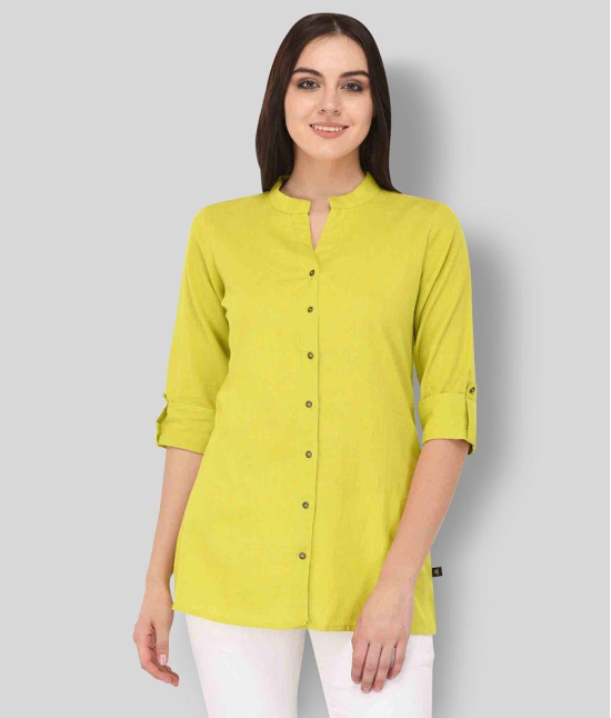 Pistaa - Green Cotton Blend Womens Straight Kurti - XL