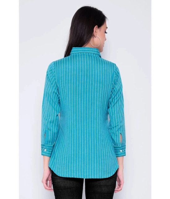 GOD BLESS Turquoise Cotton Shirt - Single - None